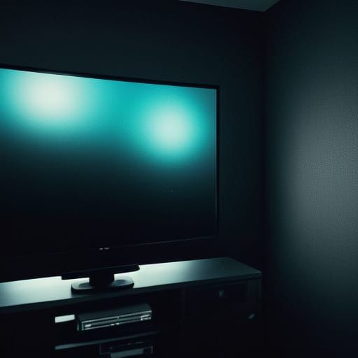 Hyperrealistic TV on Wall in Cinematic Style