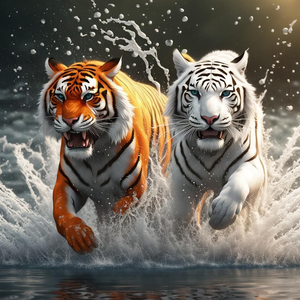 One Orange Tiger and One White Tiger, Part 1 of 2