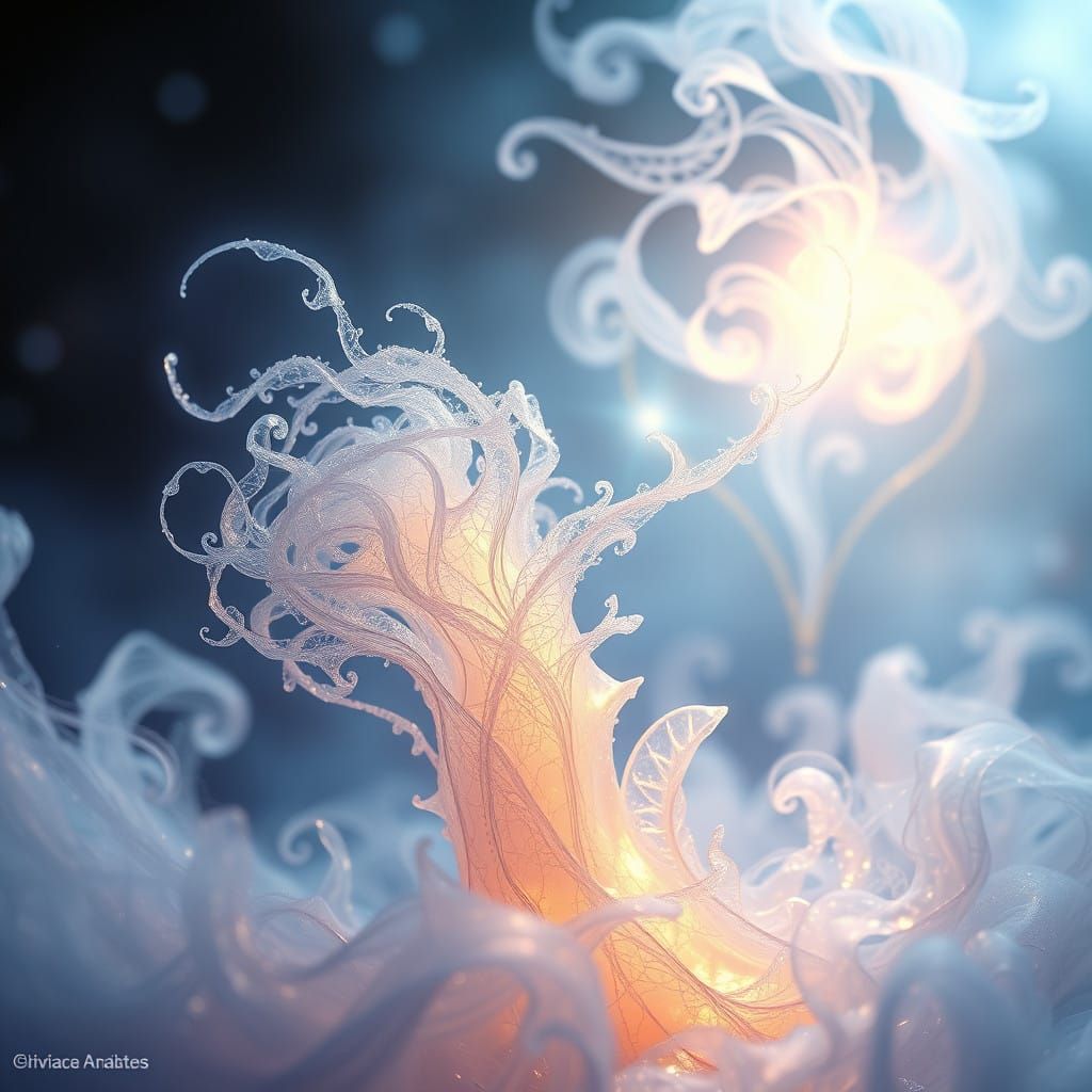 Crystal Entity Unfurls in Shimmering, Ethereal Light