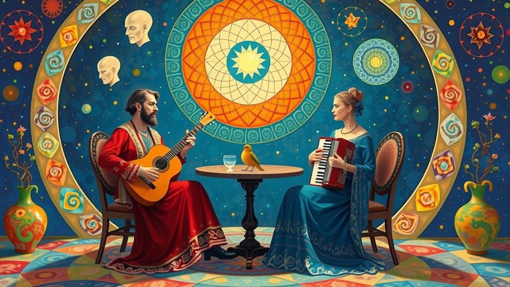 Psychedelic Utopia Inspired by Bosch and Klimt