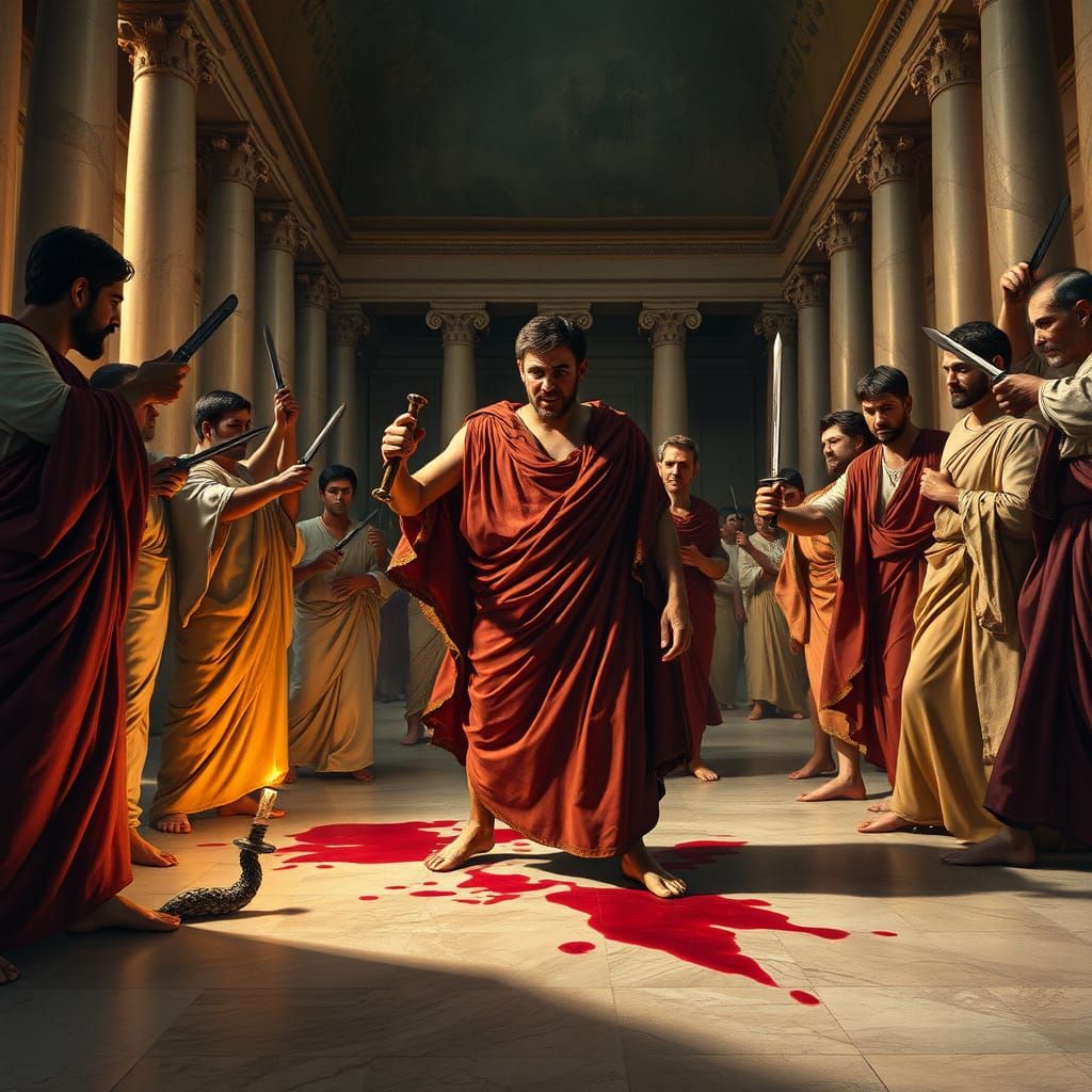 Roman Senators Betray Julius Caesar in the Grand Senate