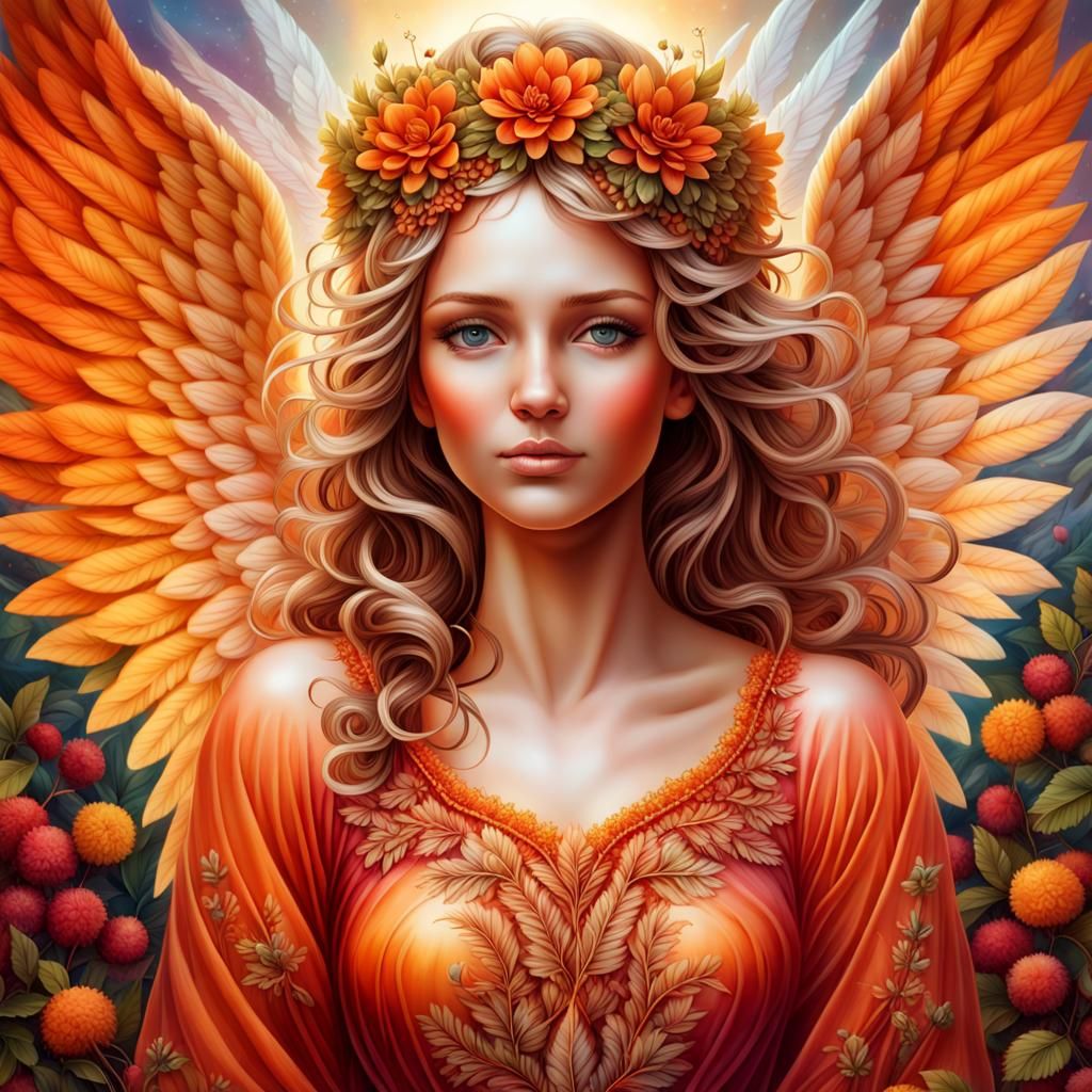Angel of Thankfulness in Hyperdetailed Airbrush Art