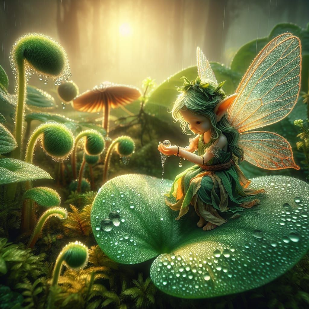 Magical Fairy's Morning in Hyperreal Digital Art