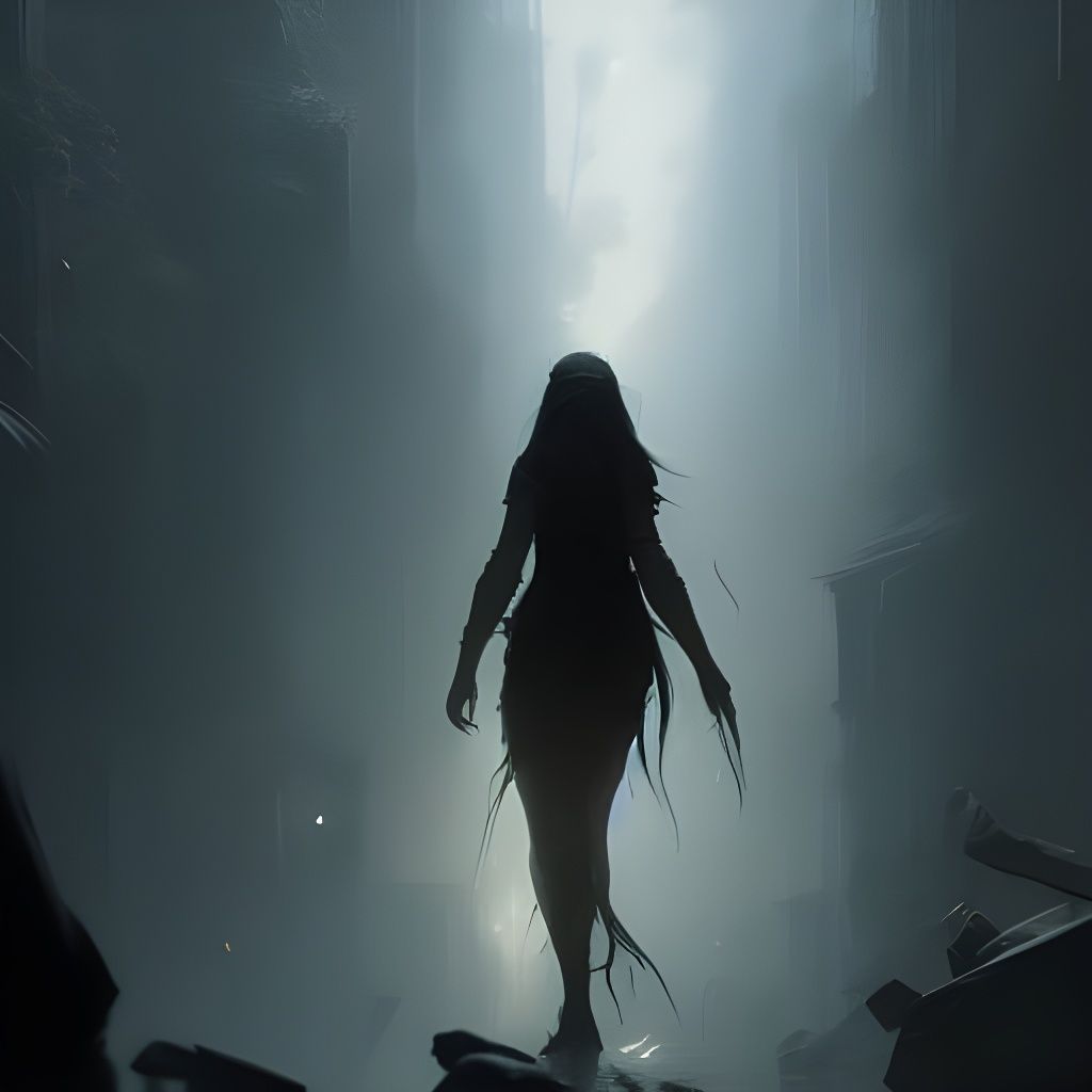 Ethereal Woman in Dark Fantasy Style