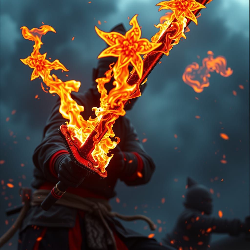 Epic Fantasy Katana in Deep, Dreamlike Splendor