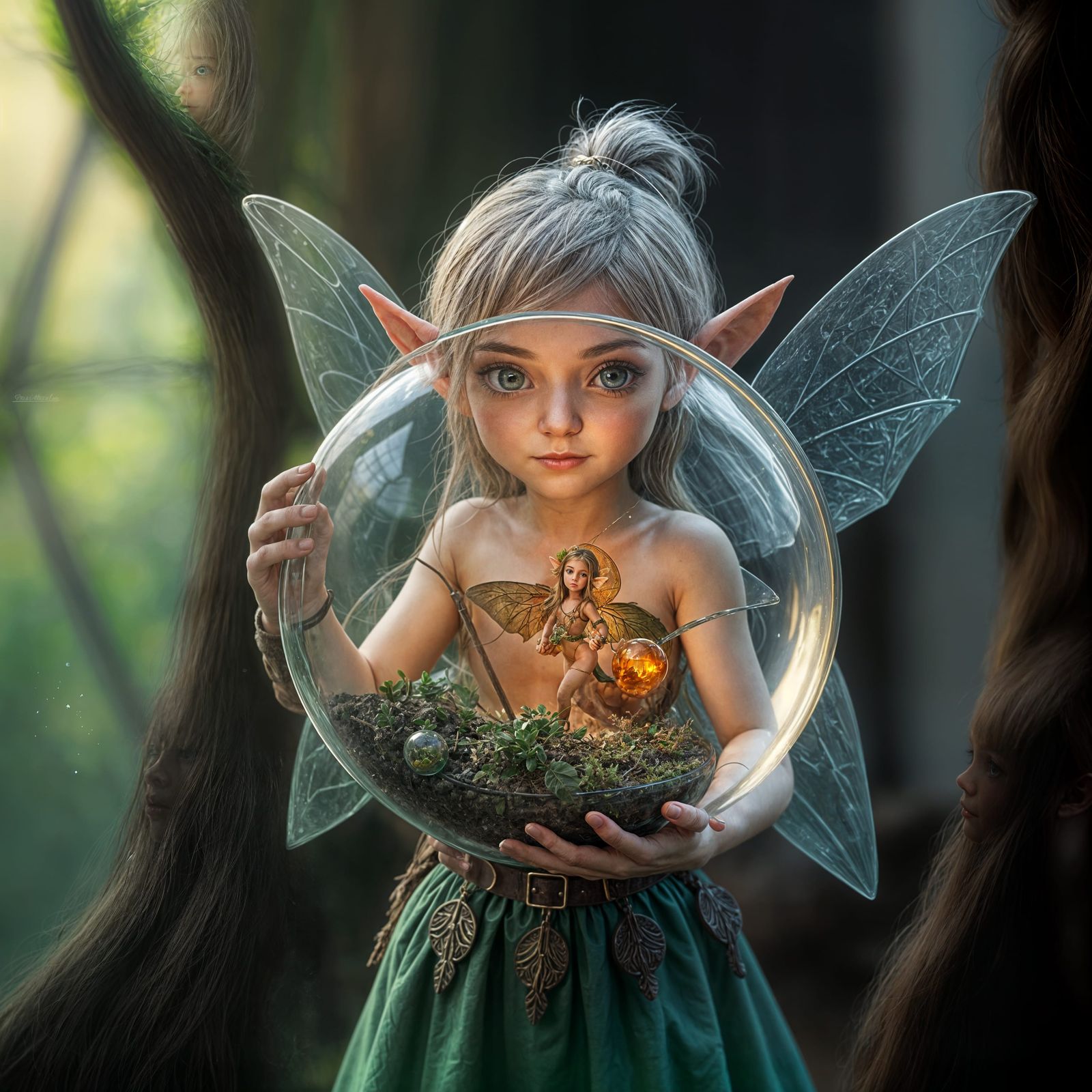 Elf Fairy Holding Sphere of Bad Things