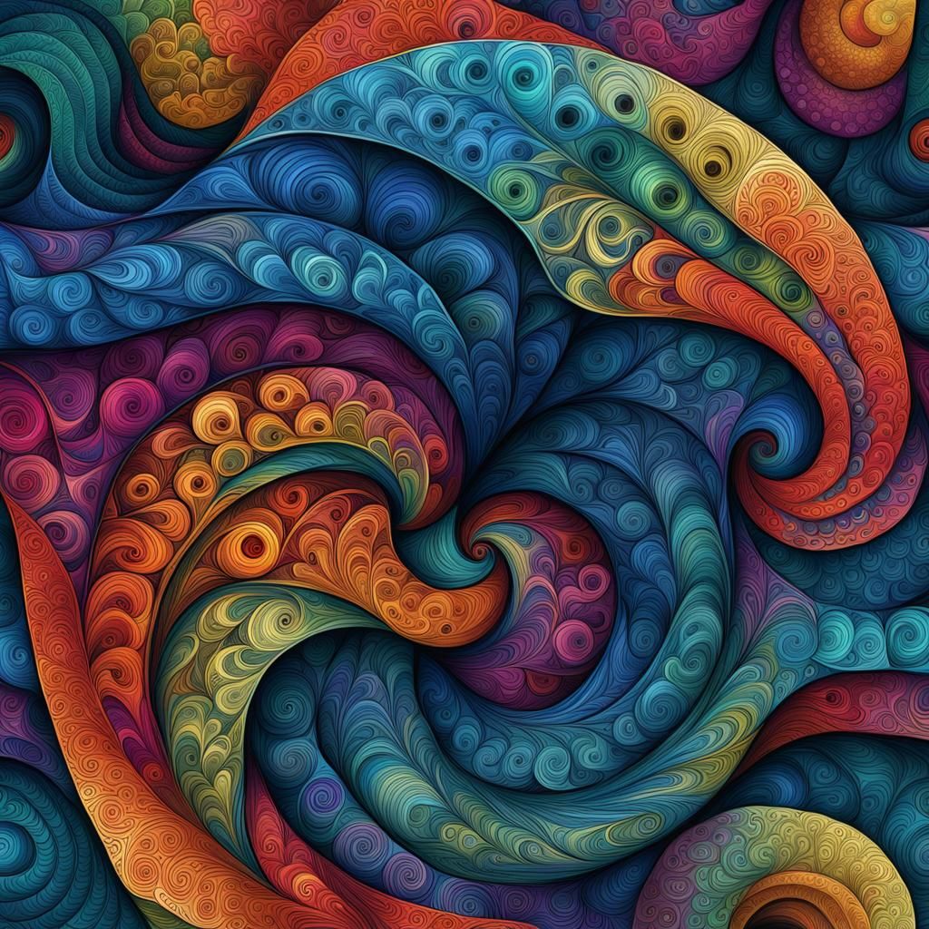 Colorful Sacred Geometry Abstract Fractal Art