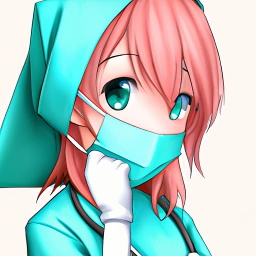 Adorable Surgical Nurse in Anime Style