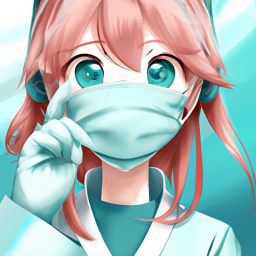 Adorable Surgical Nurse Illustration in Anime Style