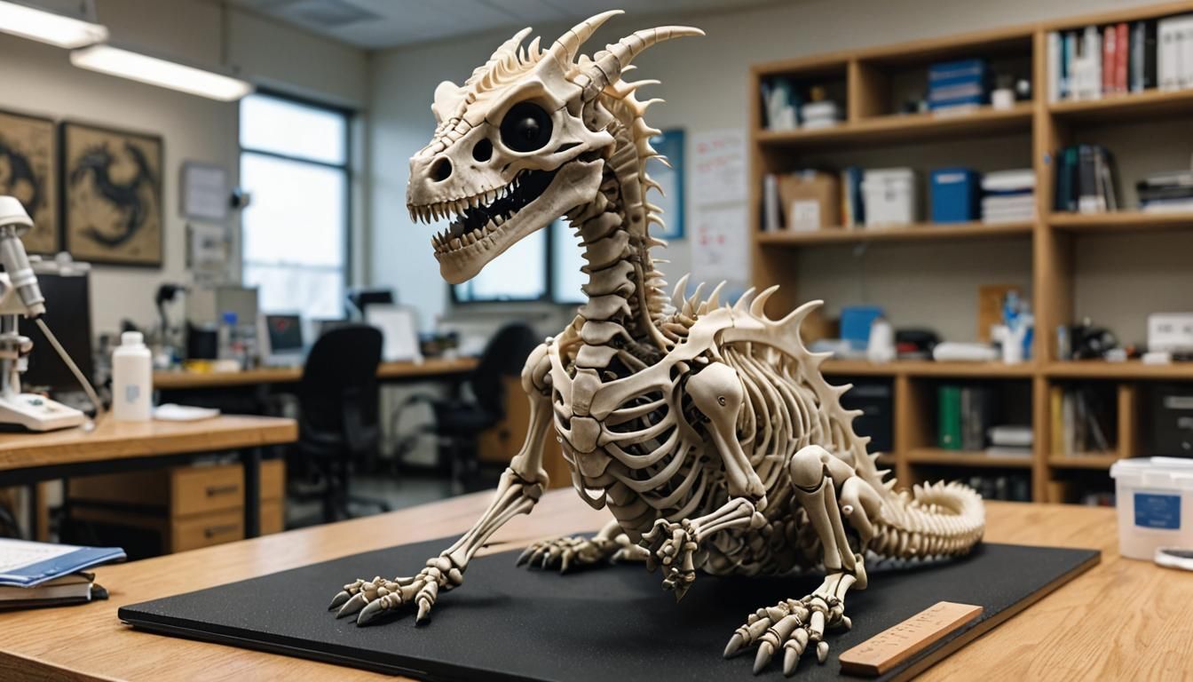 Baby Dragon Skeleton in Science Lab