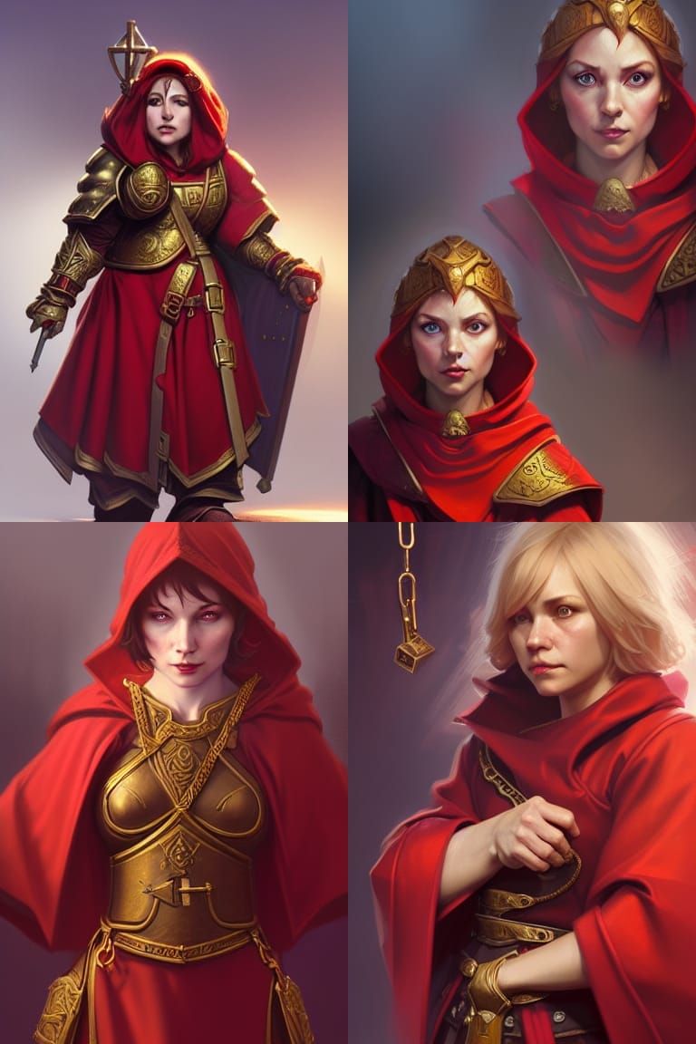 Dwarf Cleric Portrait in Hyperdetailed Fantasy Style