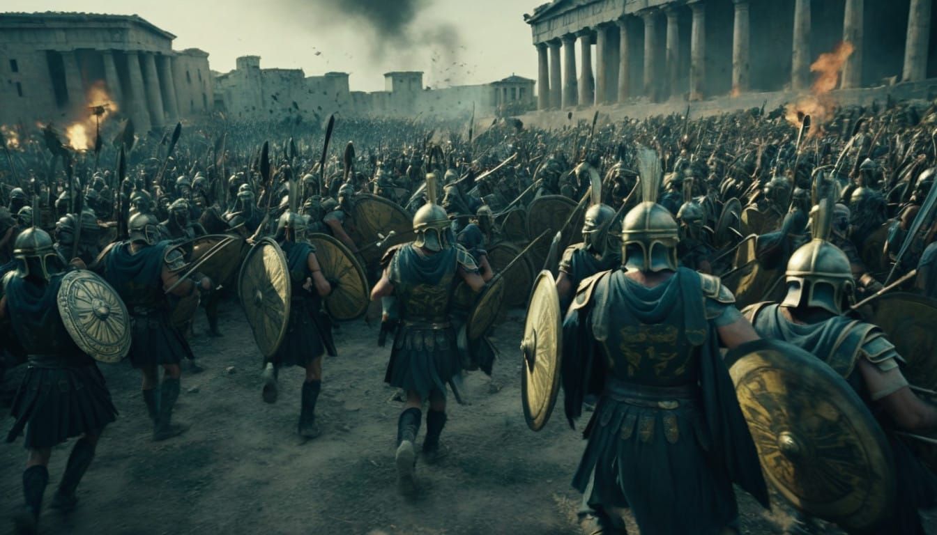 Ancient Greek Army Invades Troy in Cinematic 35mm Film