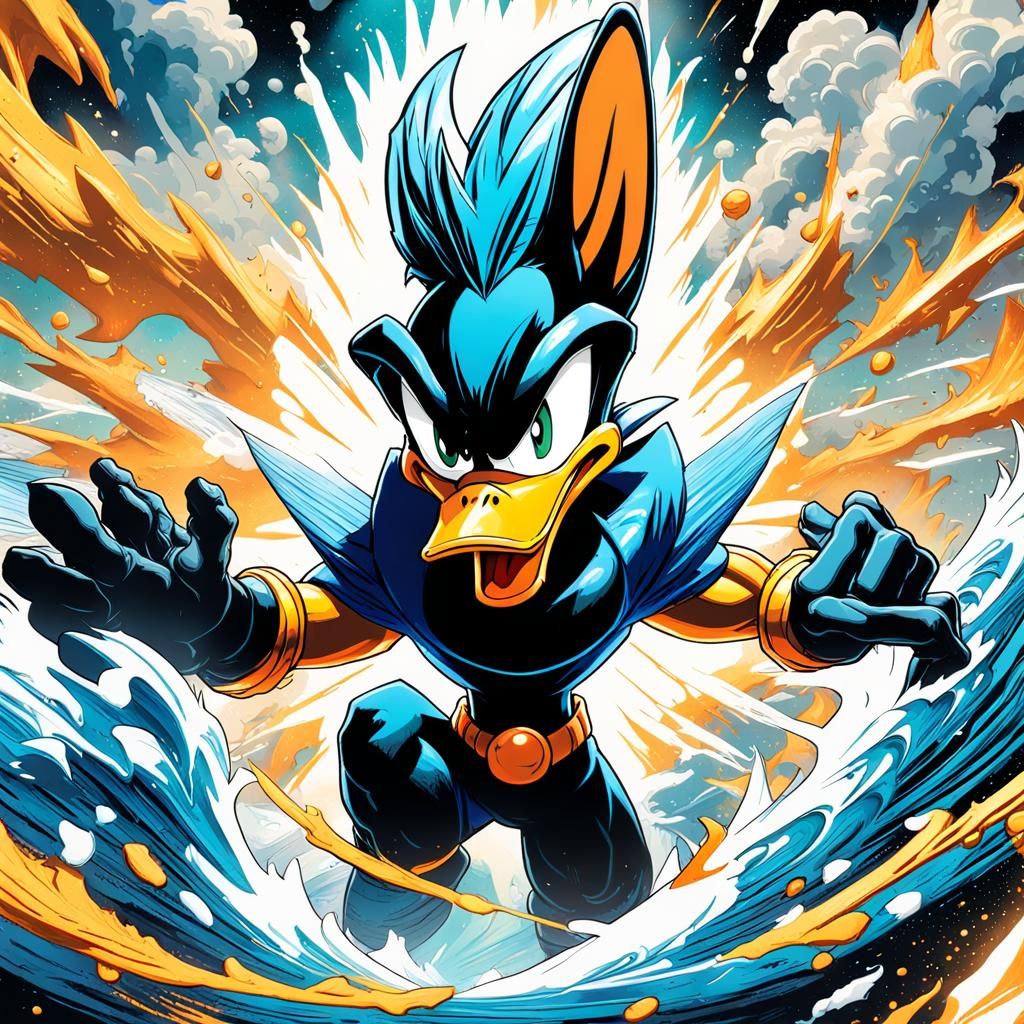 Daffy Duck as Vegeta in Graffiti Art Style