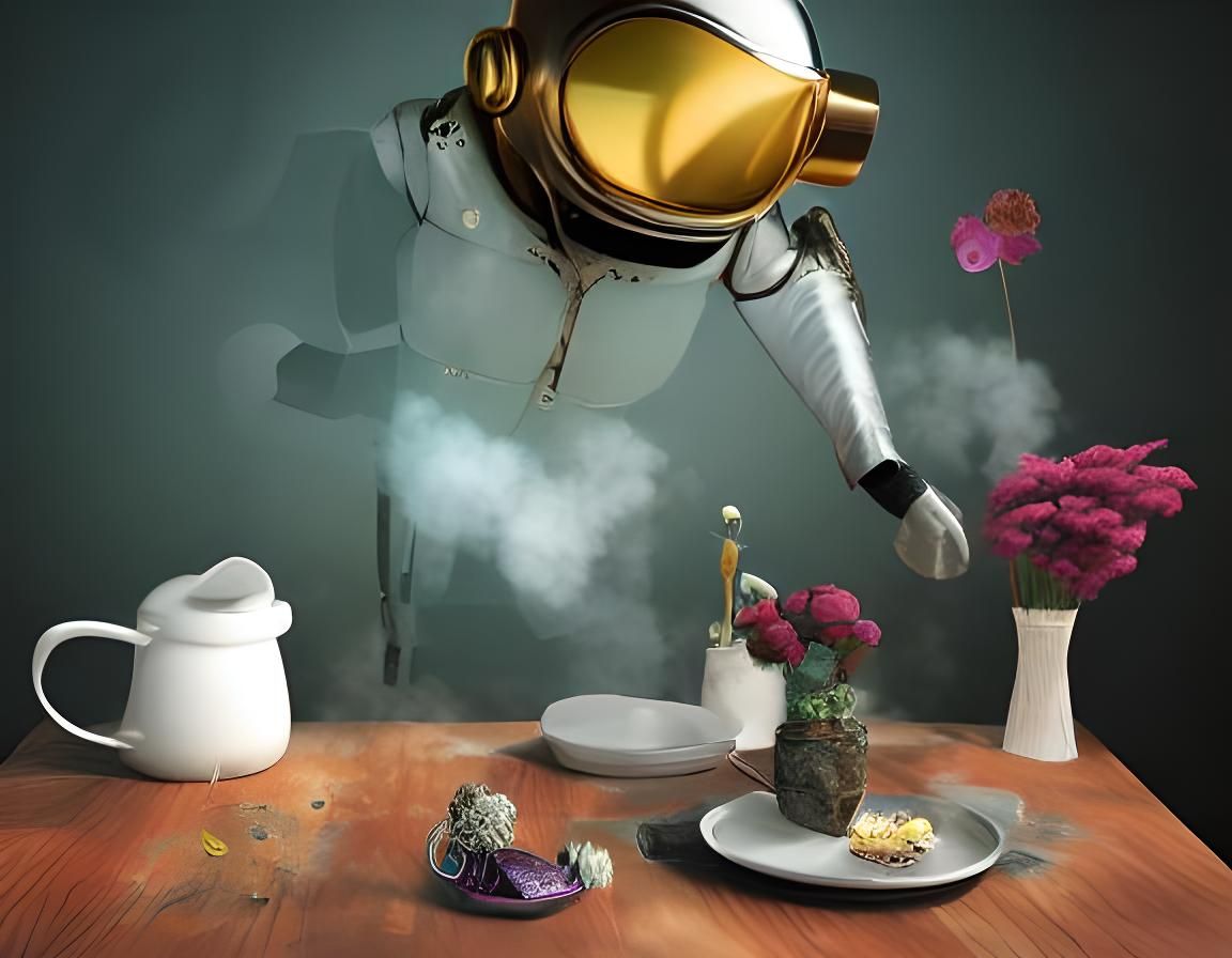 Ethereal Woman Made of Trees and Flowers in 3D