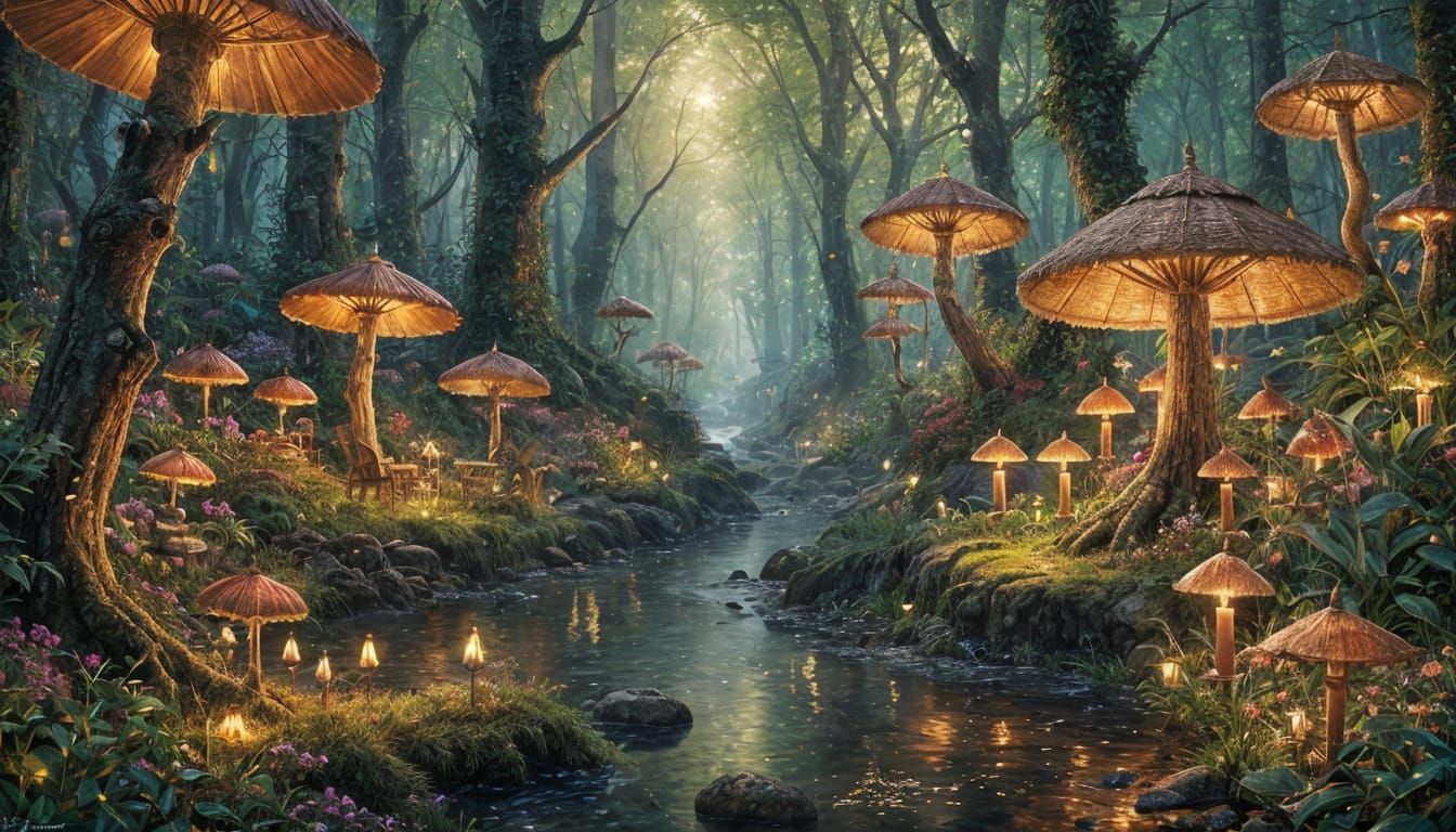Fairy Conclave in Magic Forest: Hyperrealistic Fantasy Art