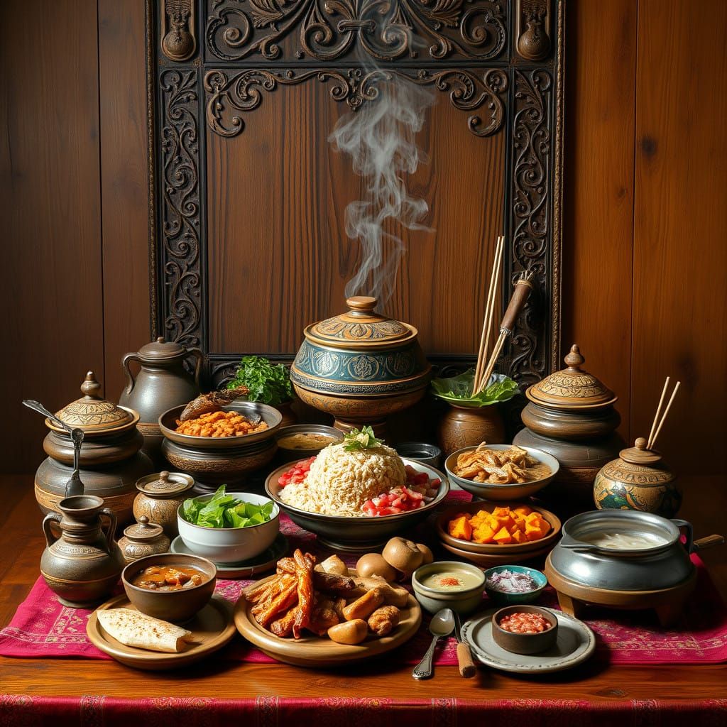 Exotic Indonesian Feast in Traditional Setting