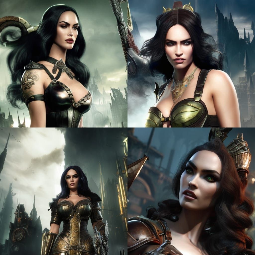 Gothic Dragon Queen Goddess in Dieselpunk Style