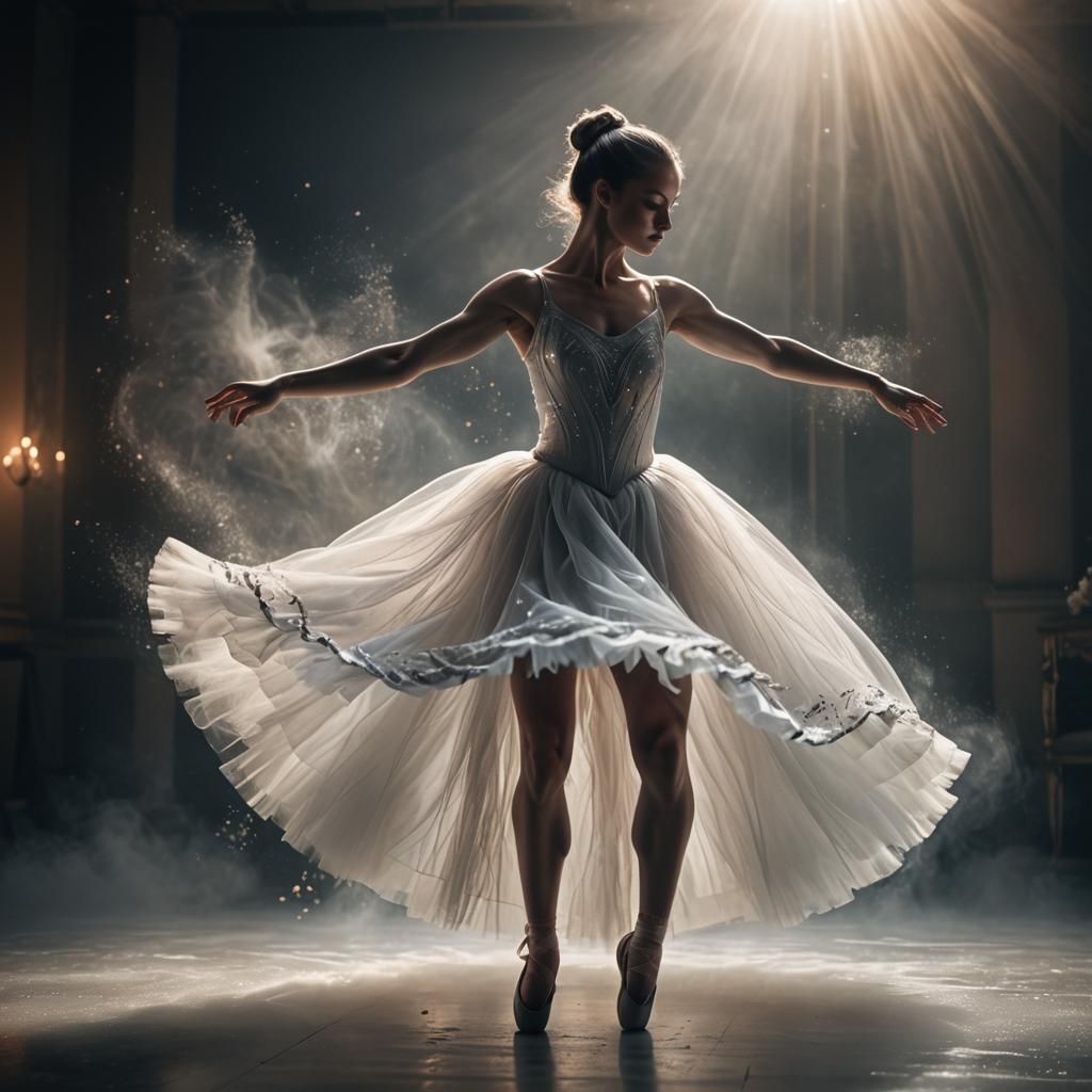 Ethereal Ballet Dancer in Dramatic Cinematic Portrait