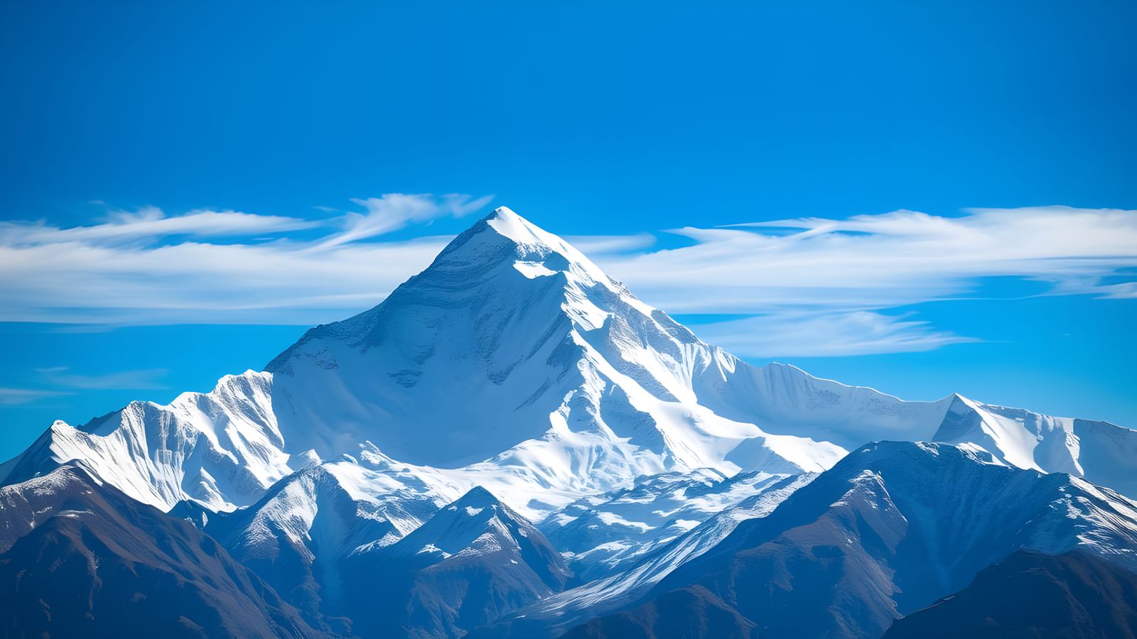Minimalist Portrait of Mount Everest in Hyperrealism