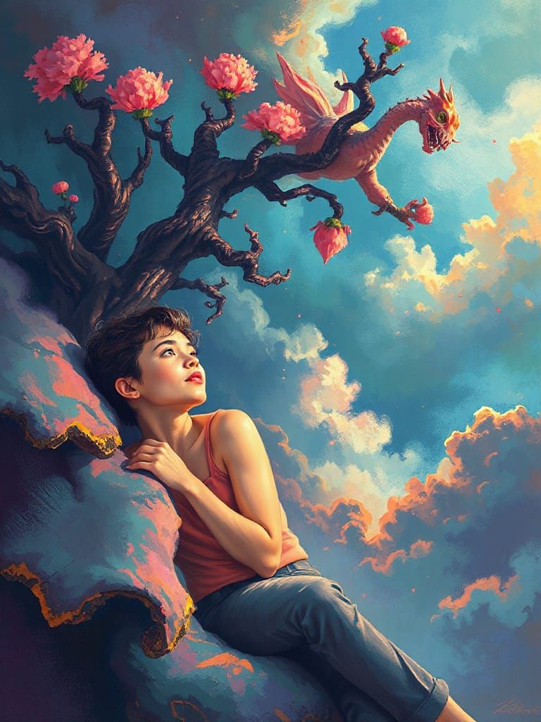 Magical Dreamscape Painting with Painterly Texture