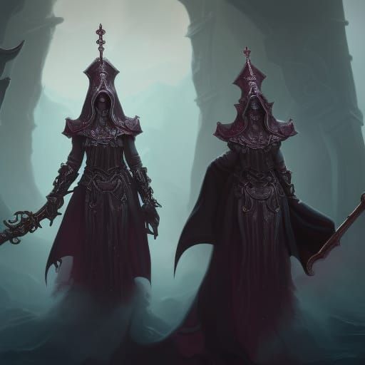 Dark Fantasy Nuns in Detailed Matte Painting