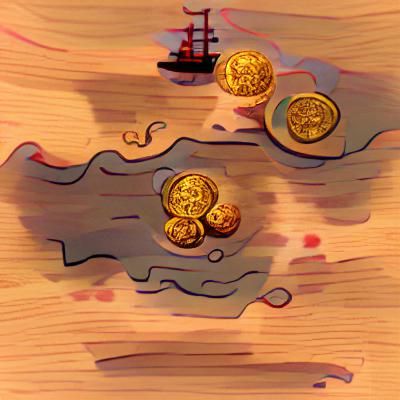 Pile of Gold Doubloon Coins Still Life