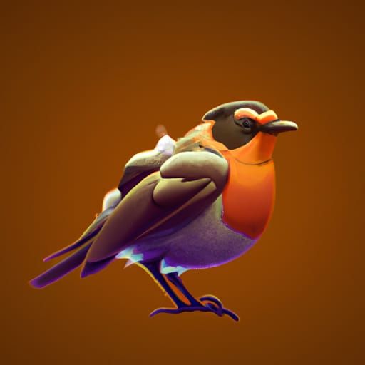 Robin Tattoo Flash Art in Art Nouveau Style