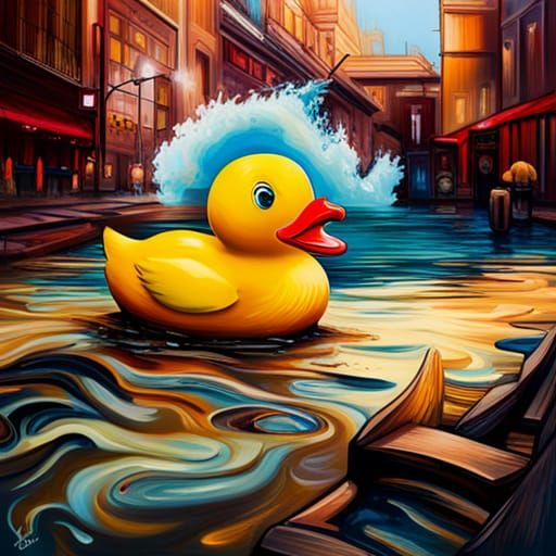 Graffiti Art Rubber Duck: Colorful Street Art