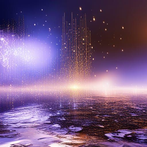 Golden Sparkly Rain in Fantasy Concept Art