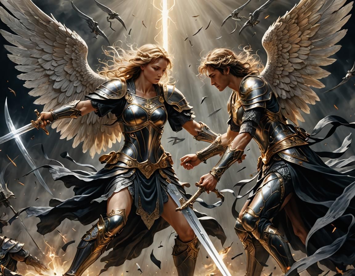 Angels of Light and Dark Clash in Battle