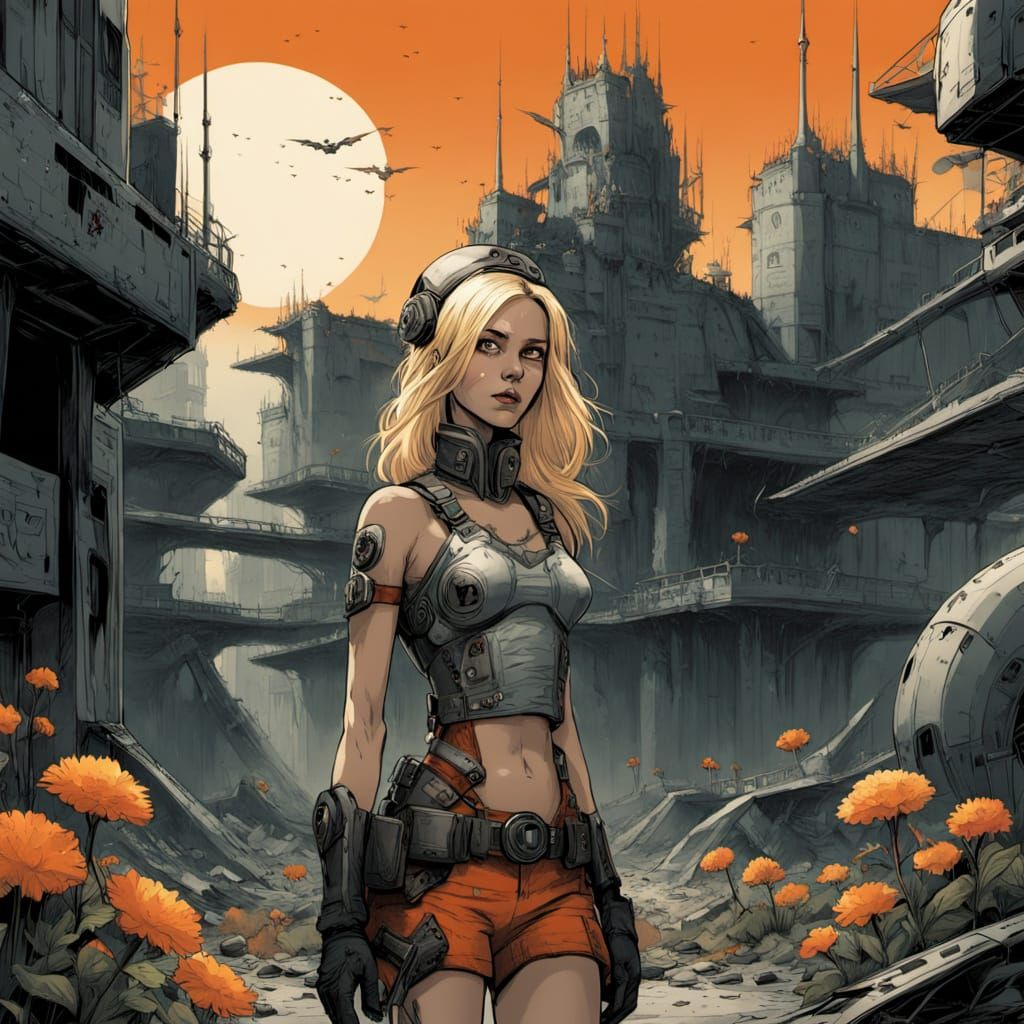 comic book or graphic novel style