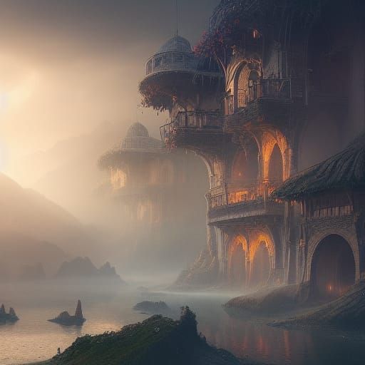 Epic Cinematic Landscape Before Dawn