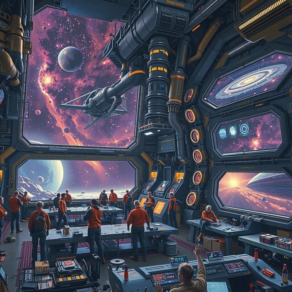 Futuristic Spaceship Interior Inspired by Chris Foss