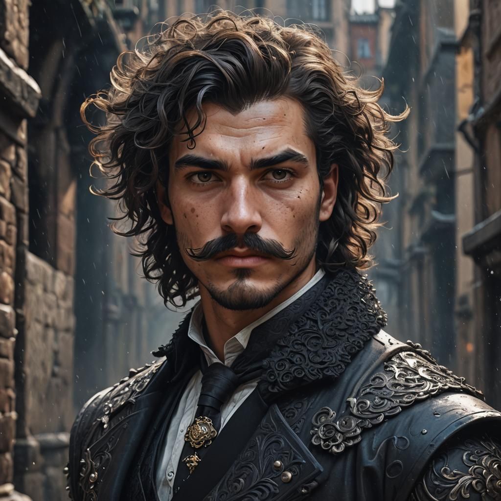 Young Man Portrait with Detailed Matte Painting