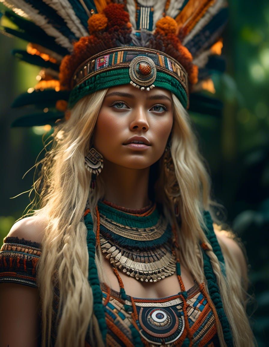 blonde tribal girl