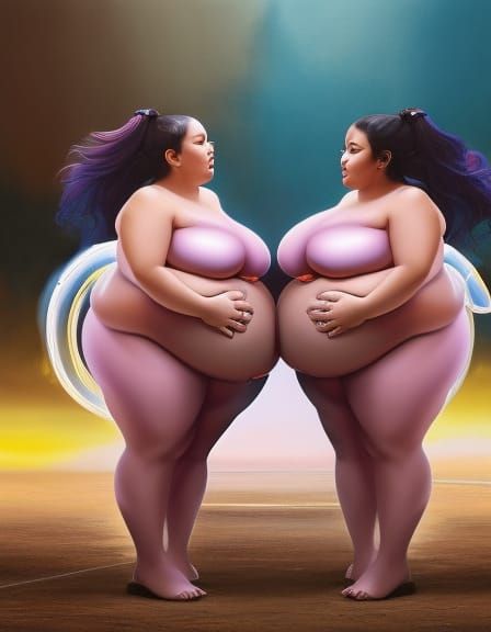 Belly Inflation with Mech-Pumps in Epic Fantasy Style