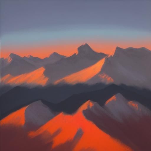 Sunrise Mountain Lyrical Abstraction Landscape
