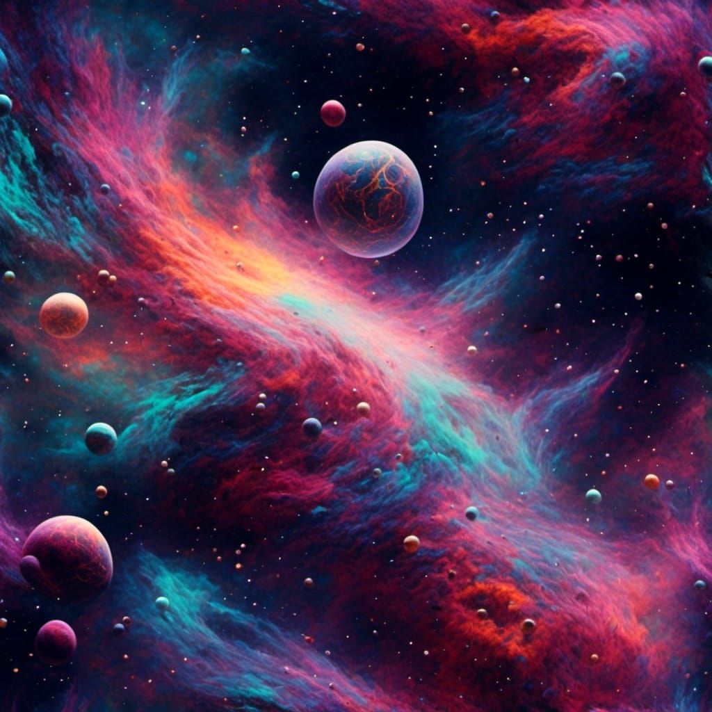 Vibrant Nebula in Deep Space Digital Art