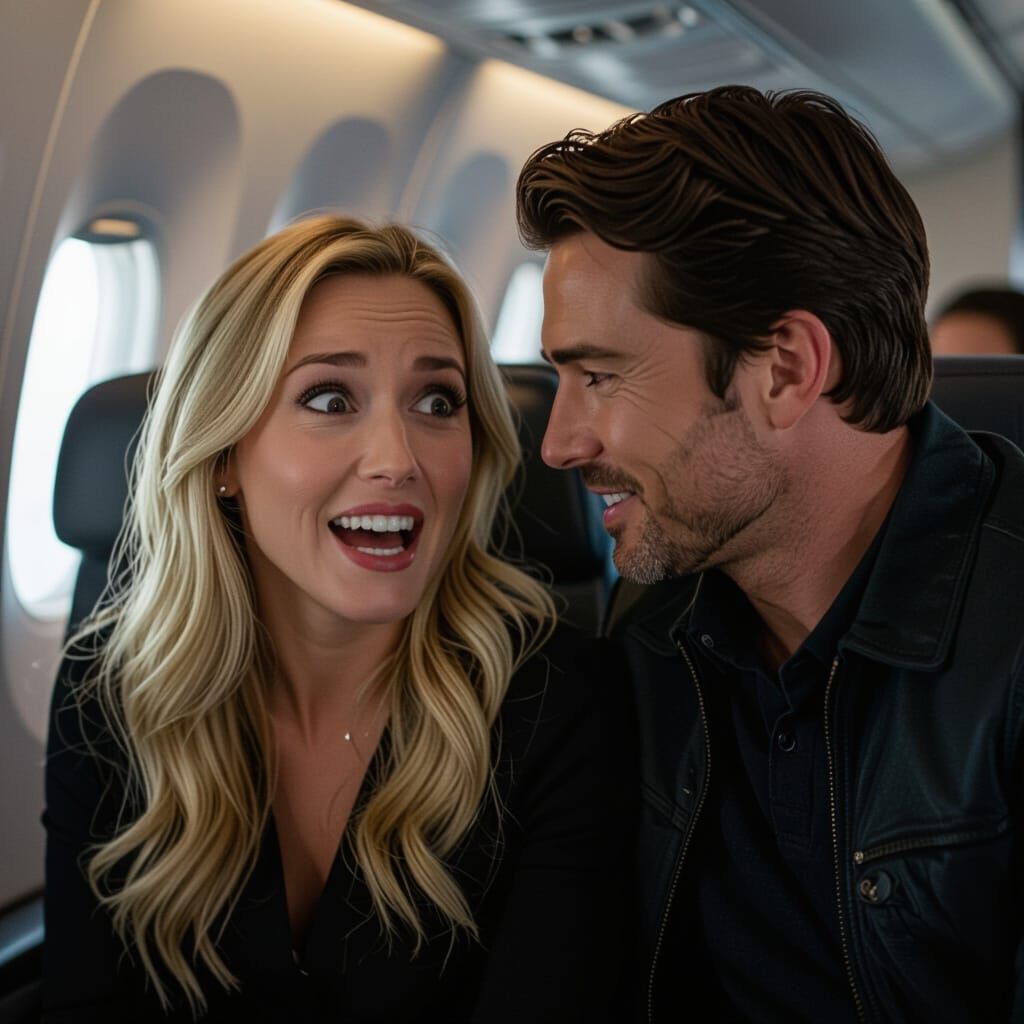 Man Comforts Terrified Woman on Airplane Flight