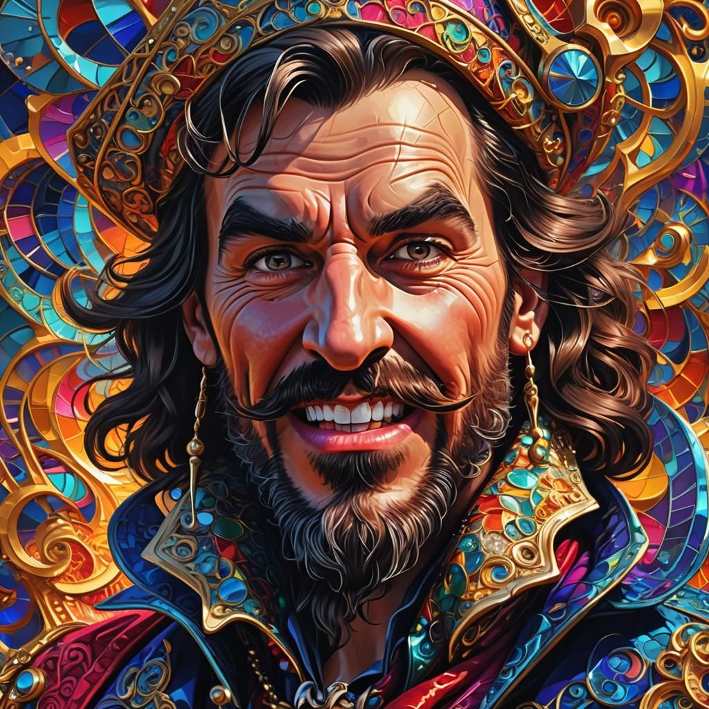 Captain Hook Portrait with Fractal Details