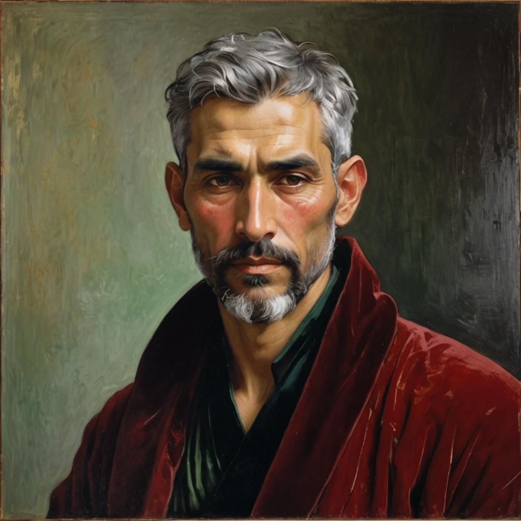 Elegant Portrait in Art Nouveau Style