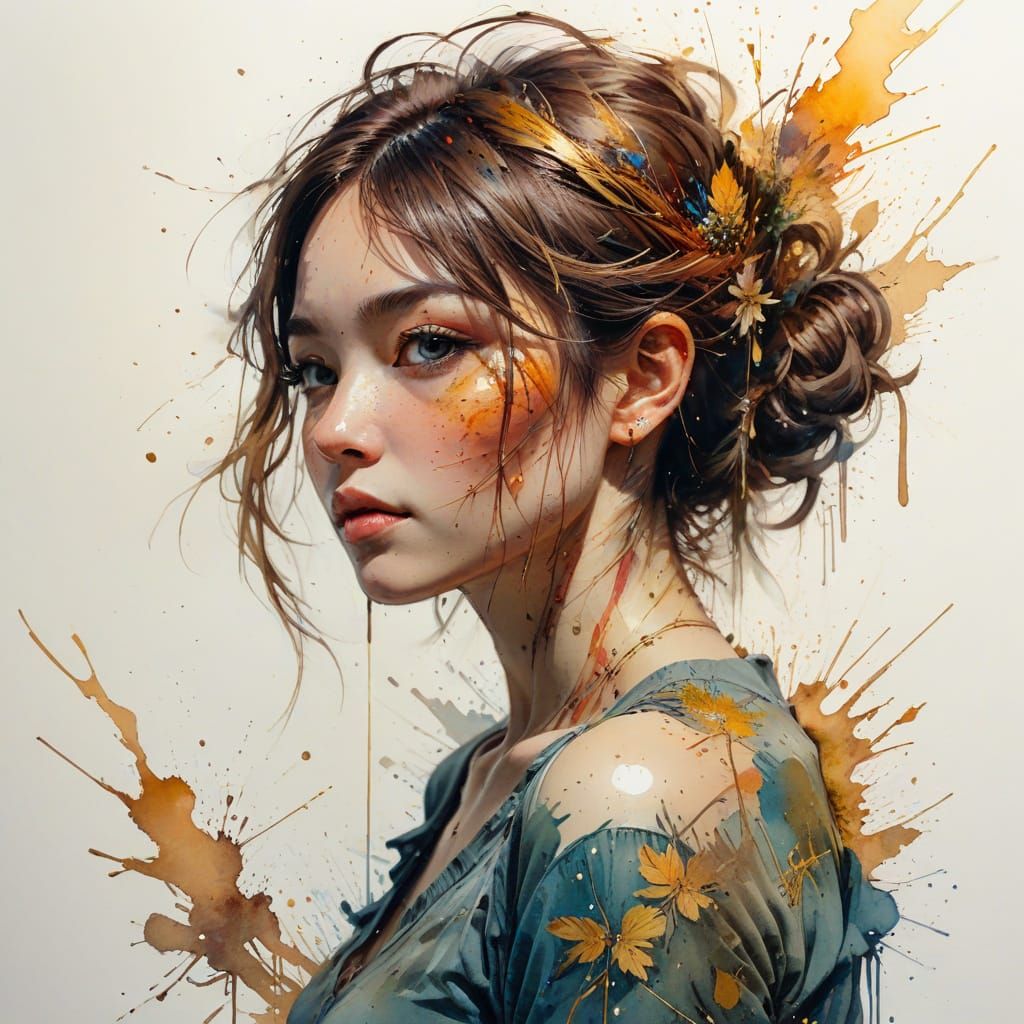 Titeuf Illustration in Watercolor and Japanese Ink Style