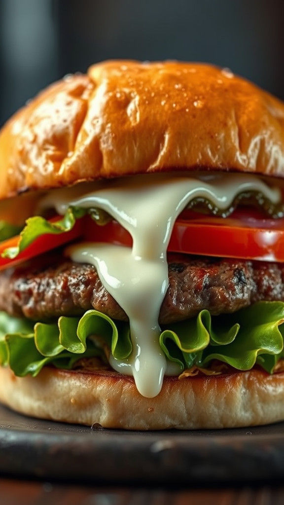 Hyper-Realistic Gourmet Burger with Angus Beef