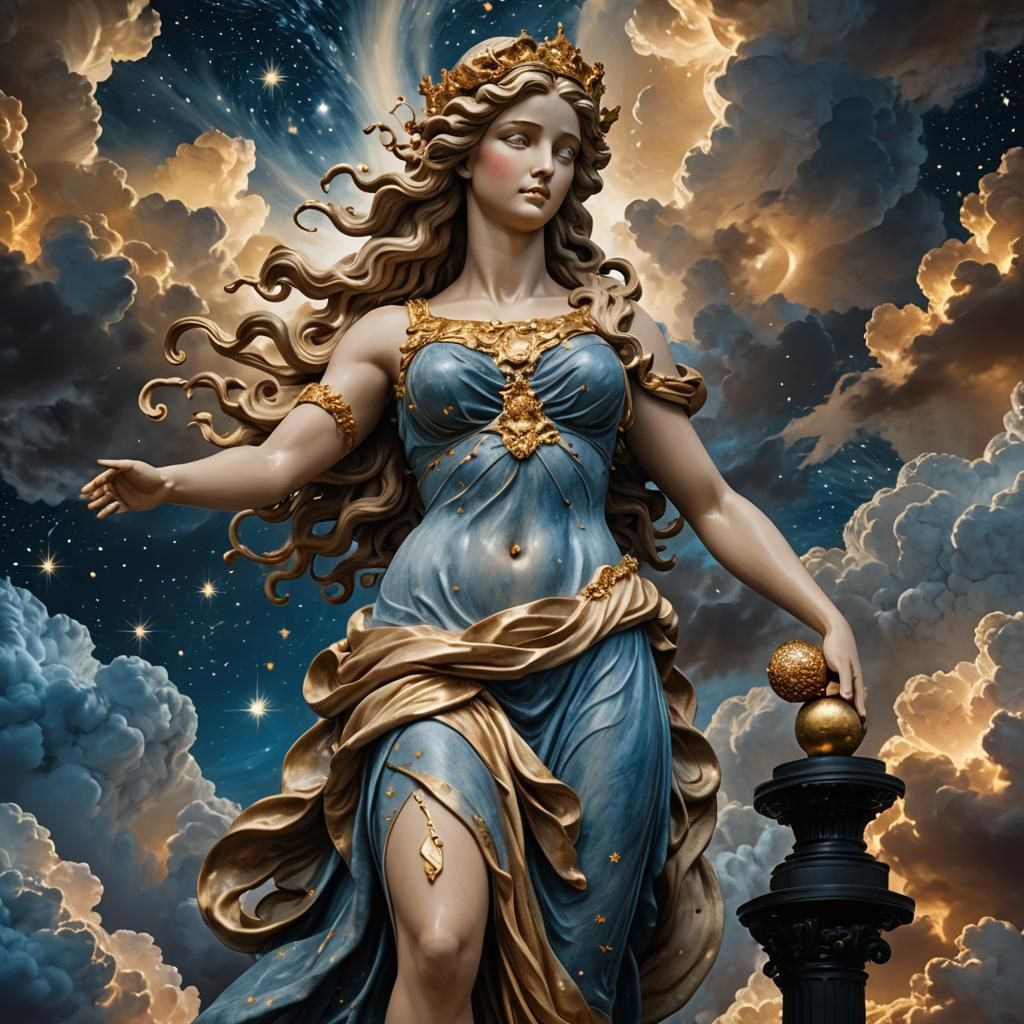 Aphrodite Digital Sculpture in Matte Painting Style
