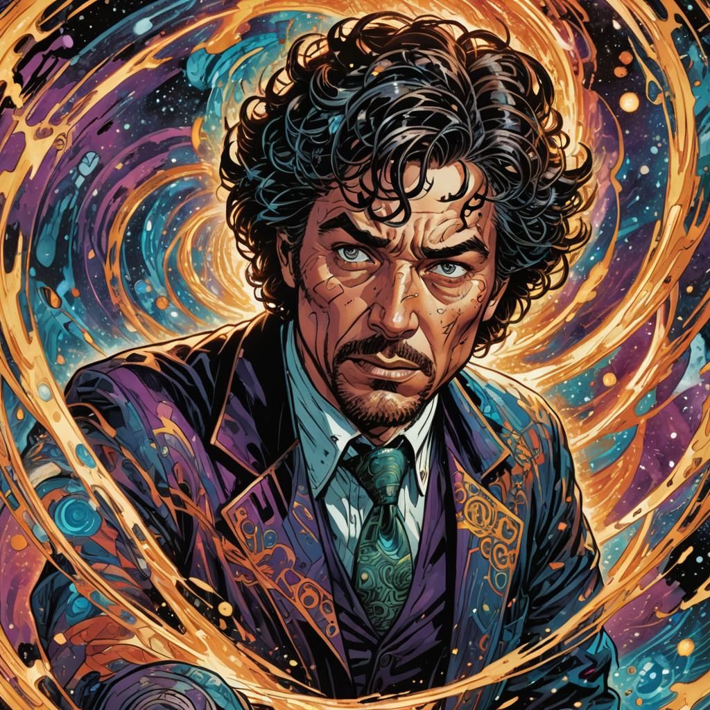 Dr. Funk Lost in Time Portal: Comic Book Art