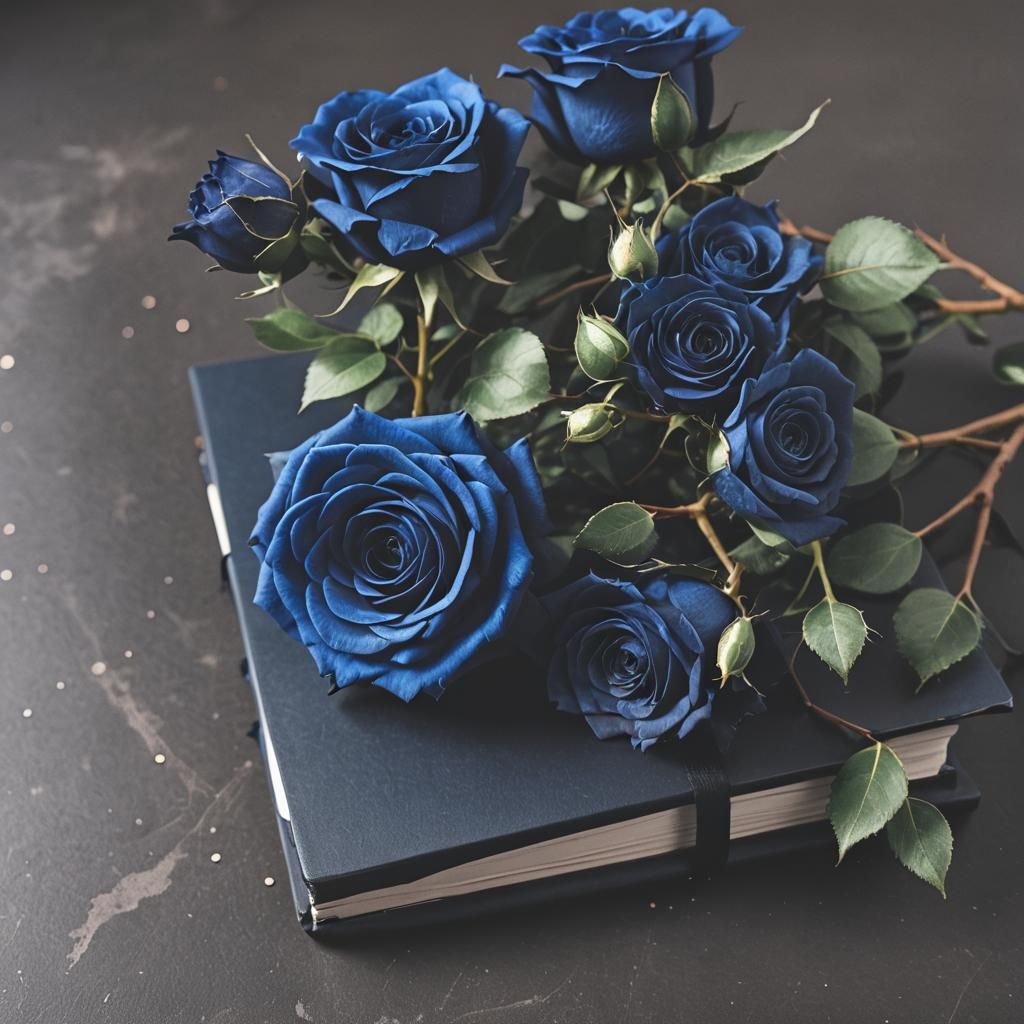 Black Notebooks with Midnight Blue Roses Photography