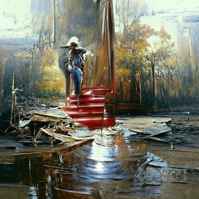 Resilient Figure in Oil Painting Style