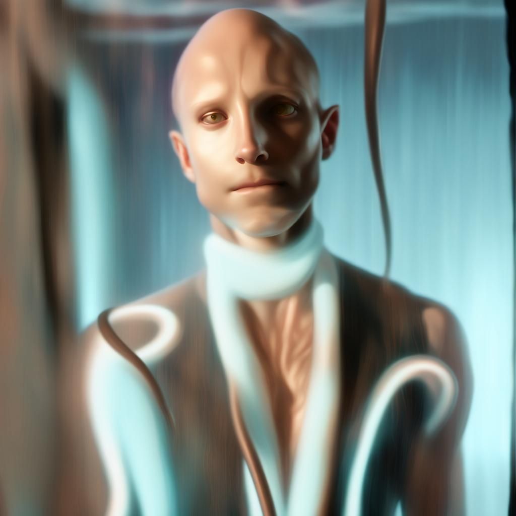 Human hybrid squid with tentacles