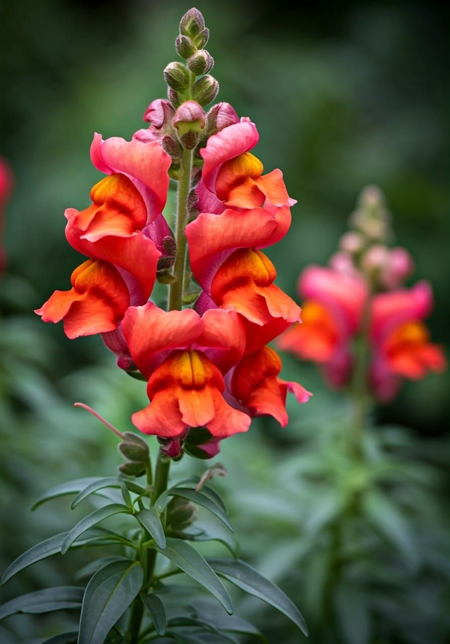 Vibrant Snapdragon Flowers in a Sun-Drenched Garden
