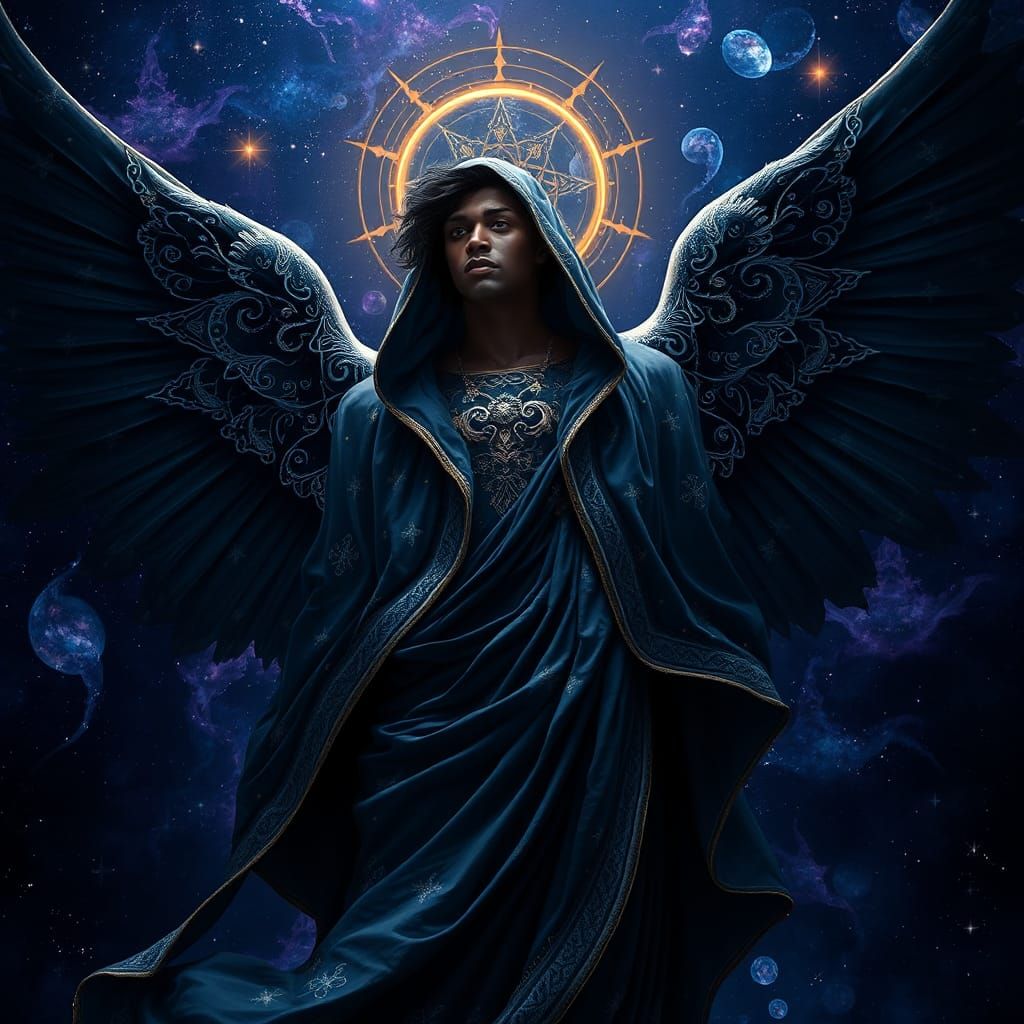 Majestic Celestial Angel in Nebula